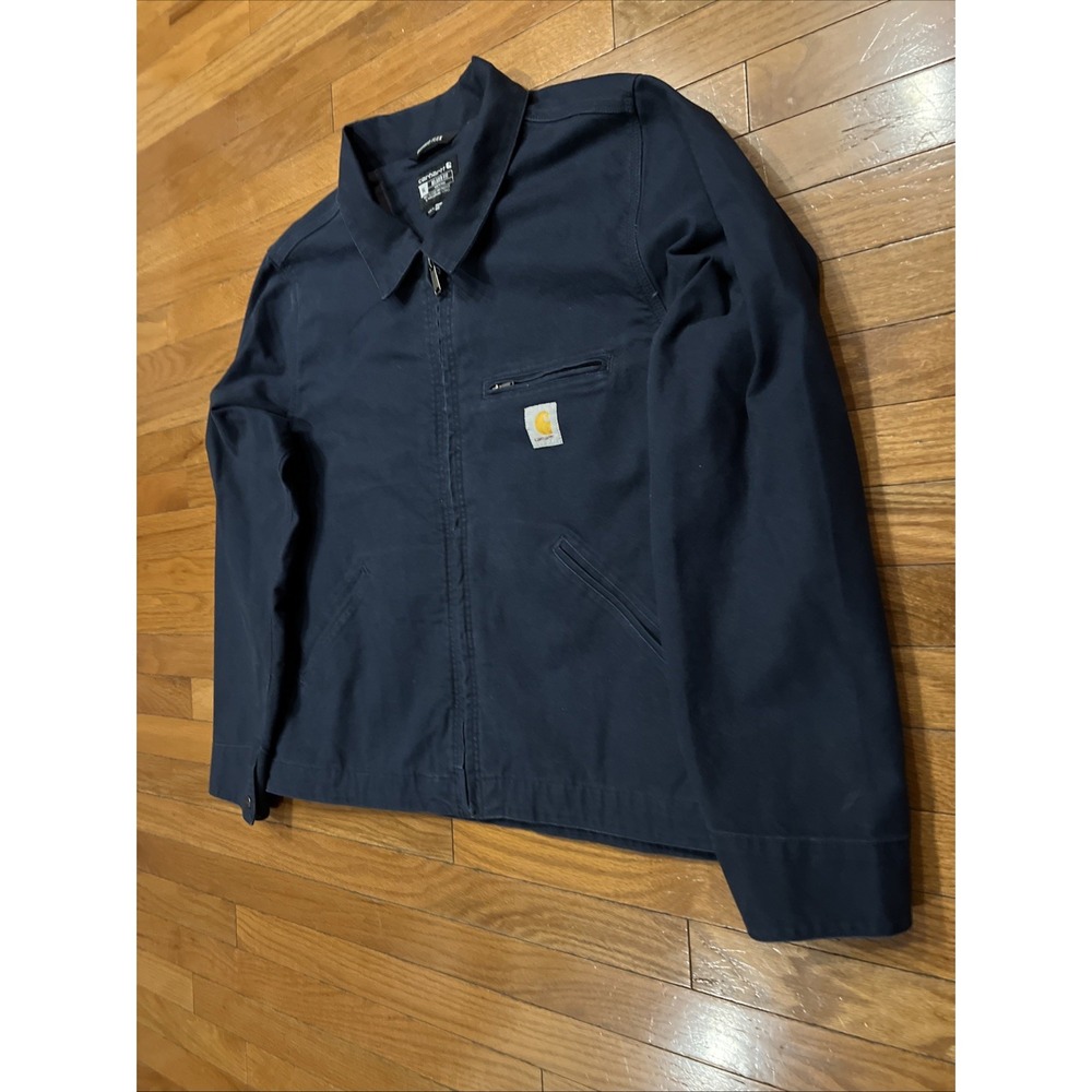 Carhartt Rugged Flex Jacket Mens XL Navy Blue OJ6306-M Relaxed Fit Workwear - Picture 3 of 16